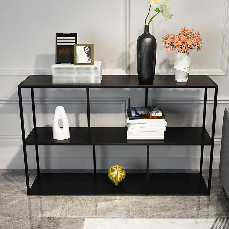 Open Bookcase Minimalist Book Shelf with Metal Rectangular Shelves