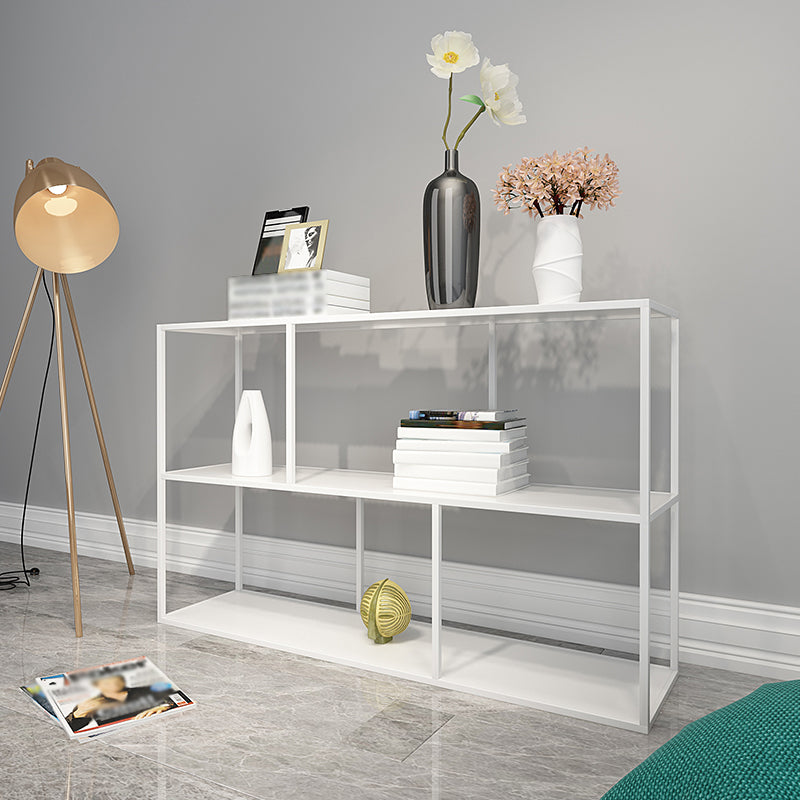Open Bookcase Minimalist Book Shelf with Metal Rectangular Shelves