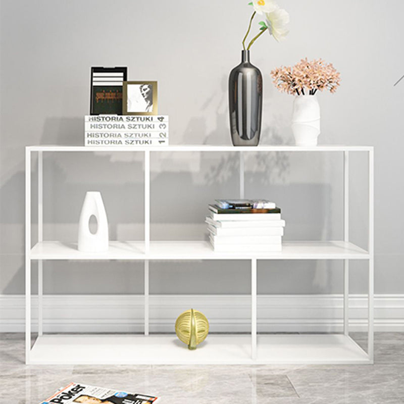 Open Bookcase Minimalist Book Shelf with Metal Rectangular Shelves