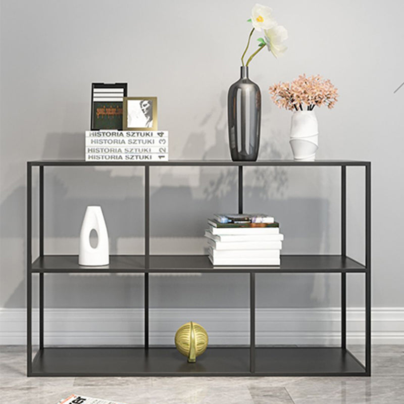 Open Bookcase Minimalist Book Shelf with Metal Rectangular Shelves