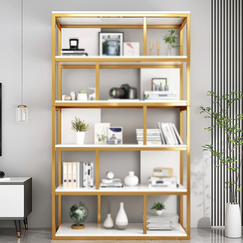 Industrial Metal Etagere Bookcase Open Back Bookshelf for Home Office
