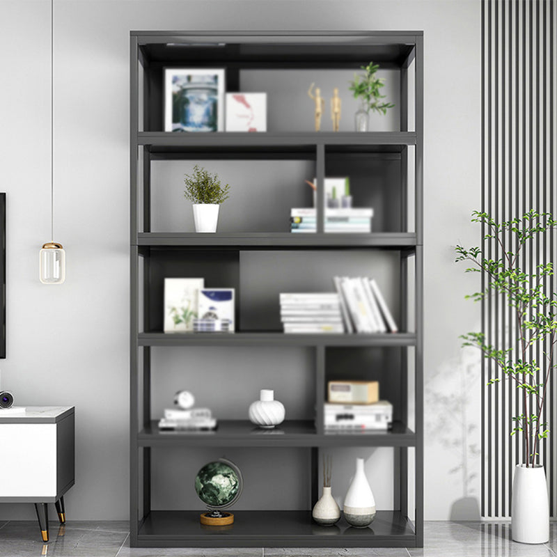 Industrial Metal Etagere Bookcase Open Back Bookshelf for Home Office