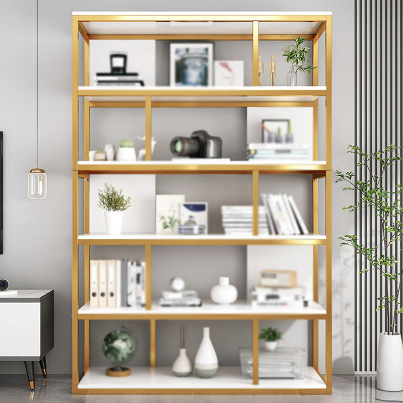 Industrial Metal Etagere Bookcase Open Back Bookshelf for Home Office
