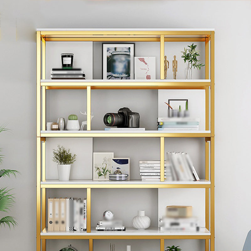 Industrial Metal Etagere Bookcase Open Back Bookshelf for Home Office