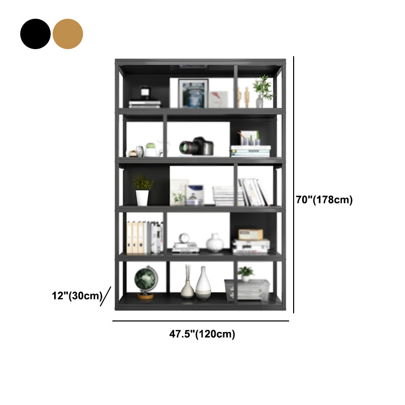 Industrial Metal Etagere Bookcase Open Back Bookshelf for Home Office