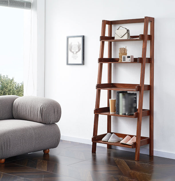 Contemporary Vertical Bookcase Wooden Open Back Bookshelf for Home