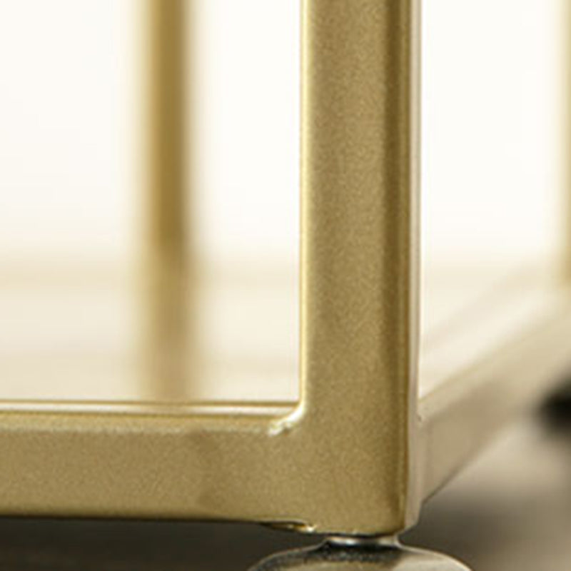 4-Shelf Modern Open Etagere Bookshelf with Iron Frame Glass Shelf