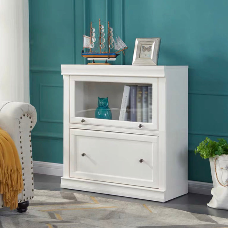 Contemporary Barrister Bookcase Closed Back Bookshelf with Drawer