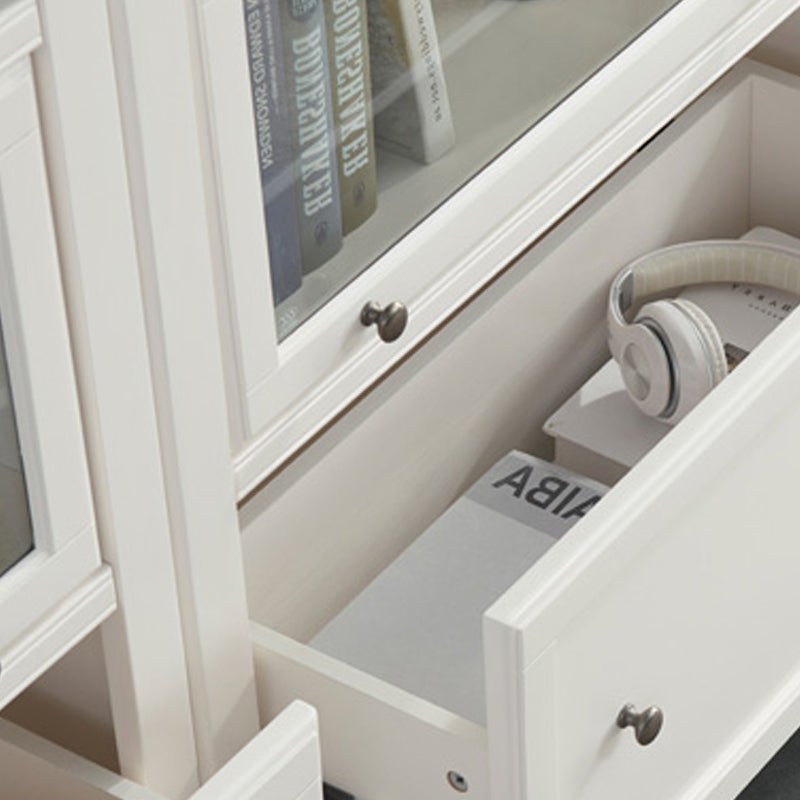 Contemporary Barrister Bookcase Closed Back Bookshelf with Drawer