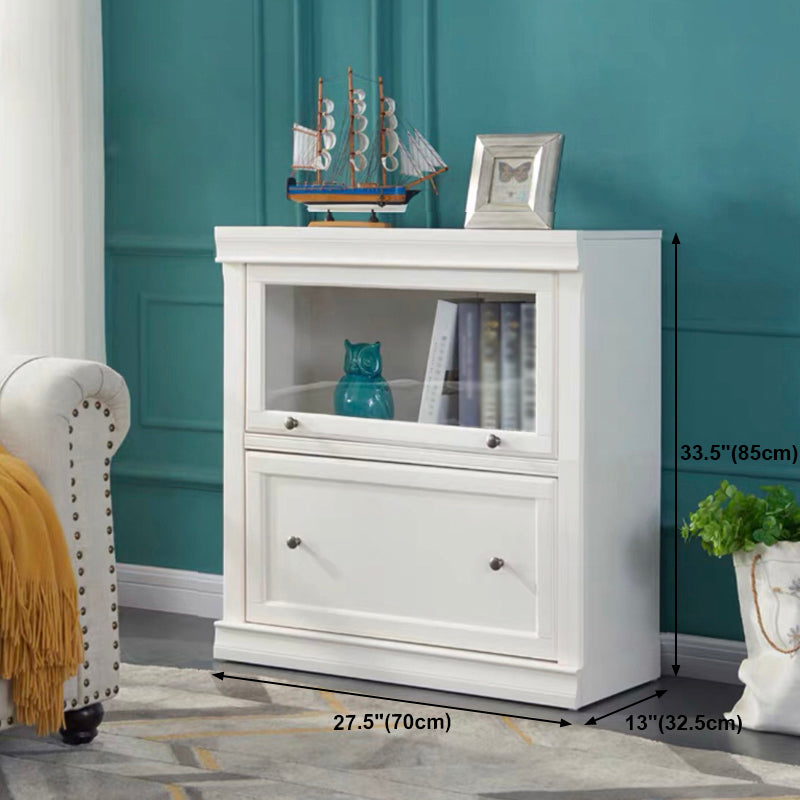 Contemporary Barrister Bookcase Closed Back Bookshelf with Drawer