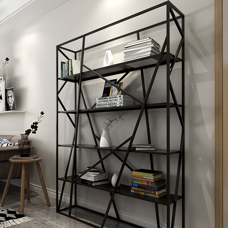 Open Metal Etagere Bookcase Contemporary Rectangular Shelf Bookcase