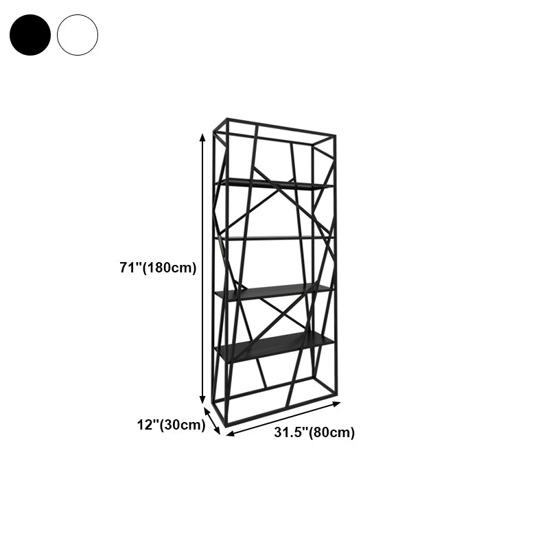 Open Metal Etagere Bookcase Contemporary Rectangular Shelf Bookcase