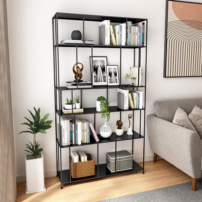 Open Metal Etagere Bookcase Modern Rectangular Shelf Bookcase