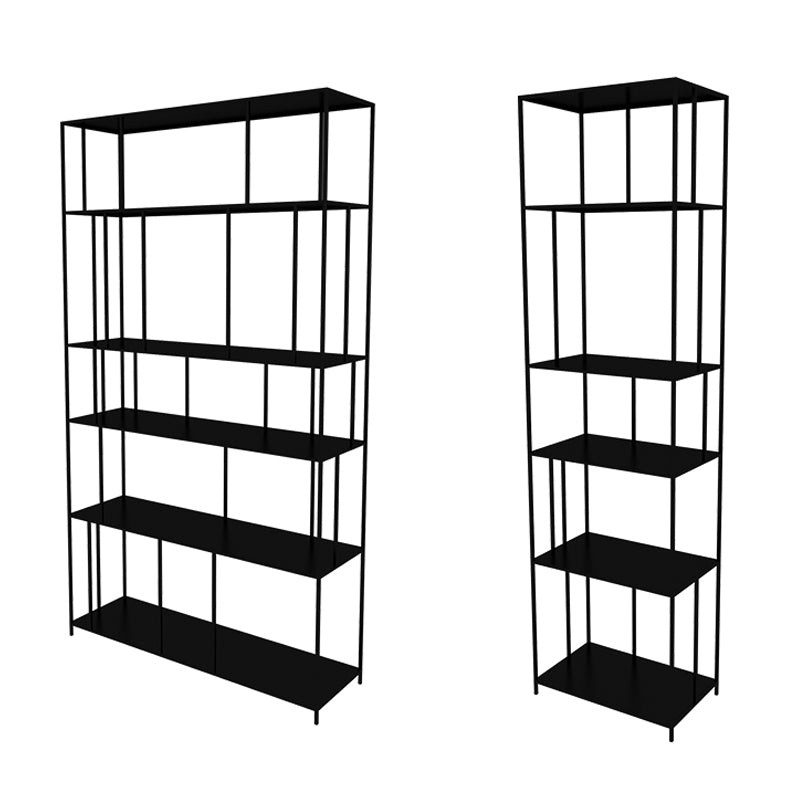 Open Metal Etagere Bookcase Modern Rectangular Shelf Bookcase