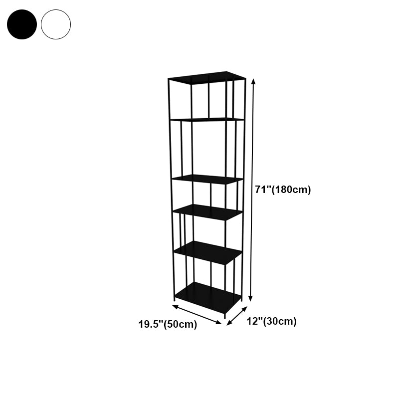Open Metal Etagere Bookcase Modern Rectangular Shelf Bookcase
