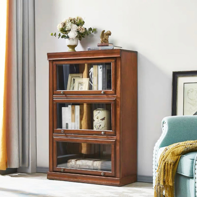 Wooden Barrister Bookcase Modern Closed Back Bookcase for Home Office