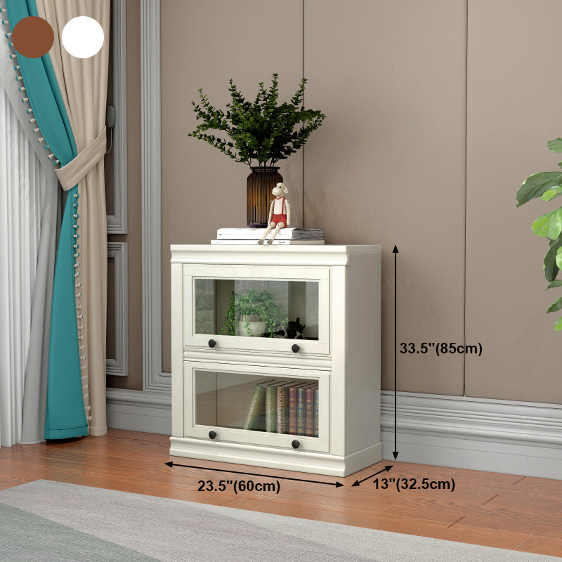 Wooden Barrister Bookcase Modern Closed Back Bookcase for Home Office