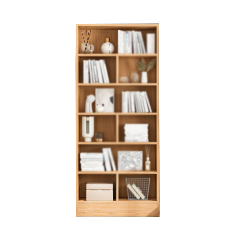 Contemporary Style Bookshelf Engineered Wood Closed Back Shelf Bookcase