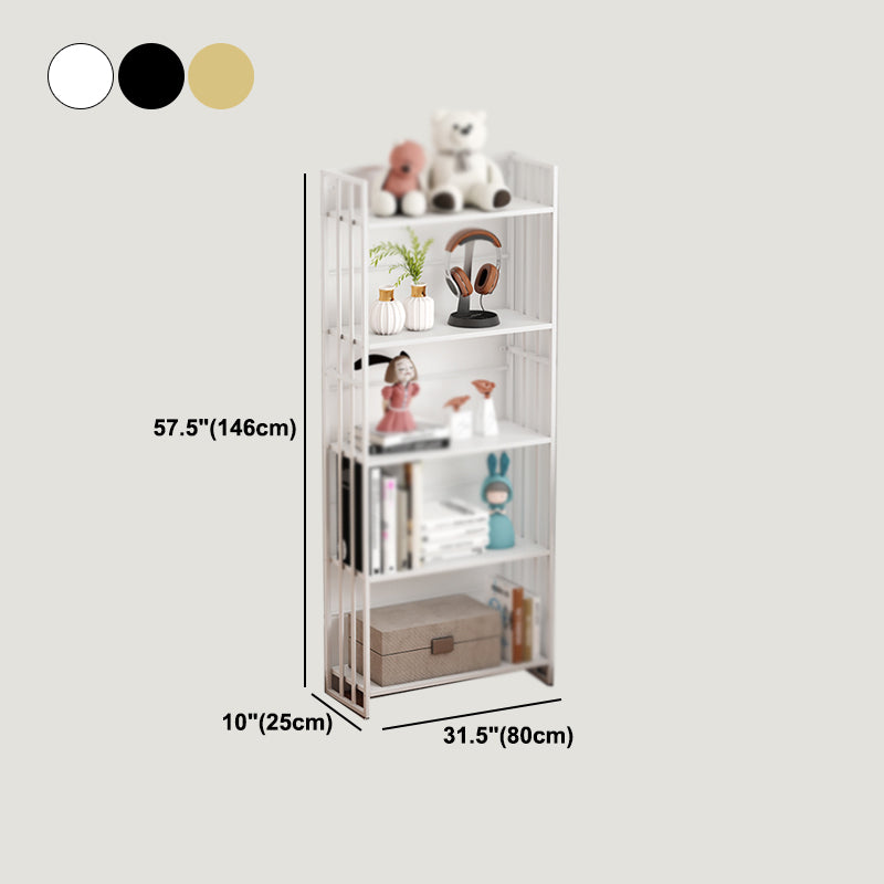 Industrial 5-Shelf Etagere Bookshelf Iron Open Shelf for Home Office