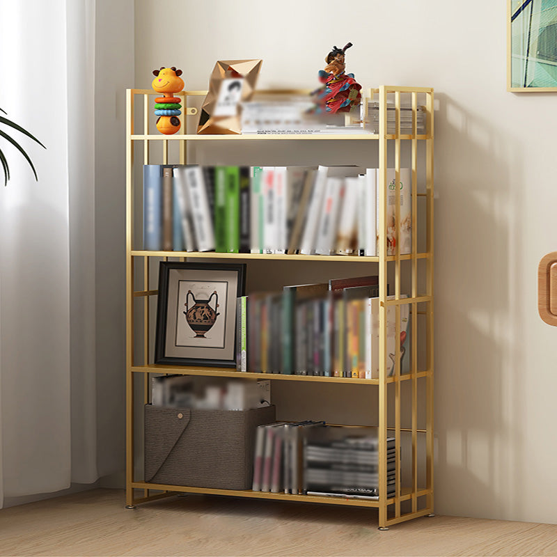 Modern Style Metal Bookshelf Vertical Open Shelf Bookcase for Study Room
