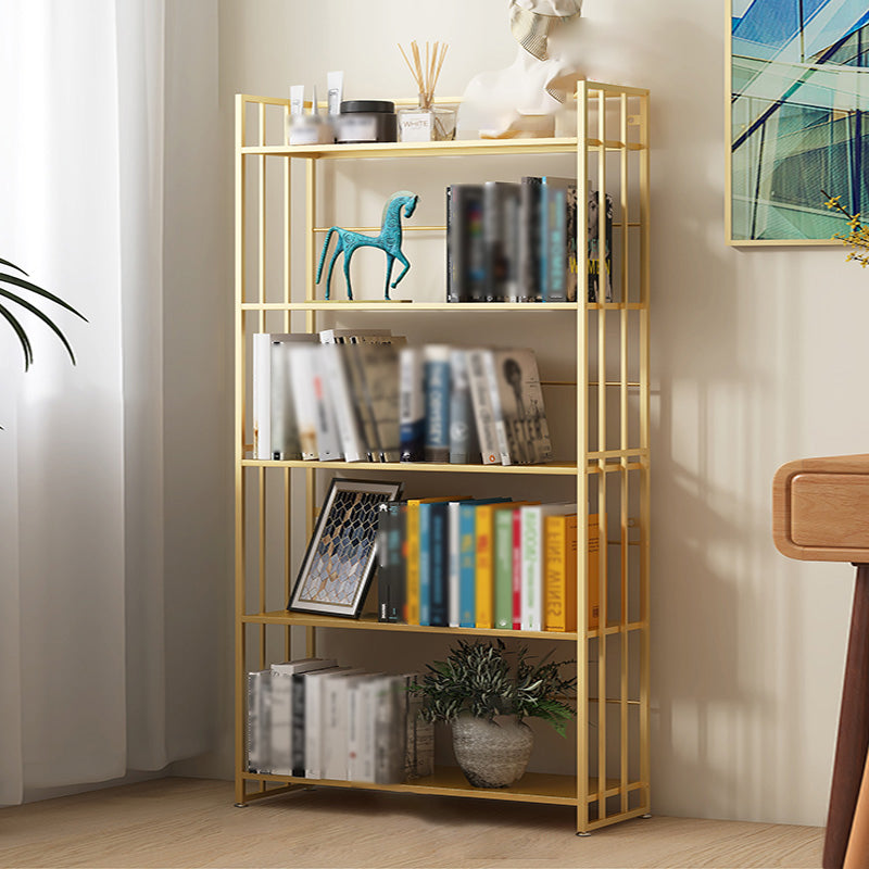 Modern Style Metal Bookshelf Vertical Open Shelf Bookcase for Study Room