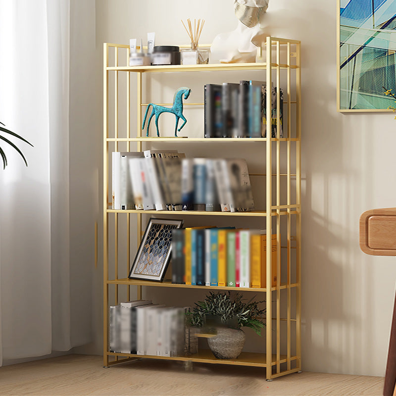 Modern Style Metal Bookshelf Vertical Open Shelf Bookcase for Study Room