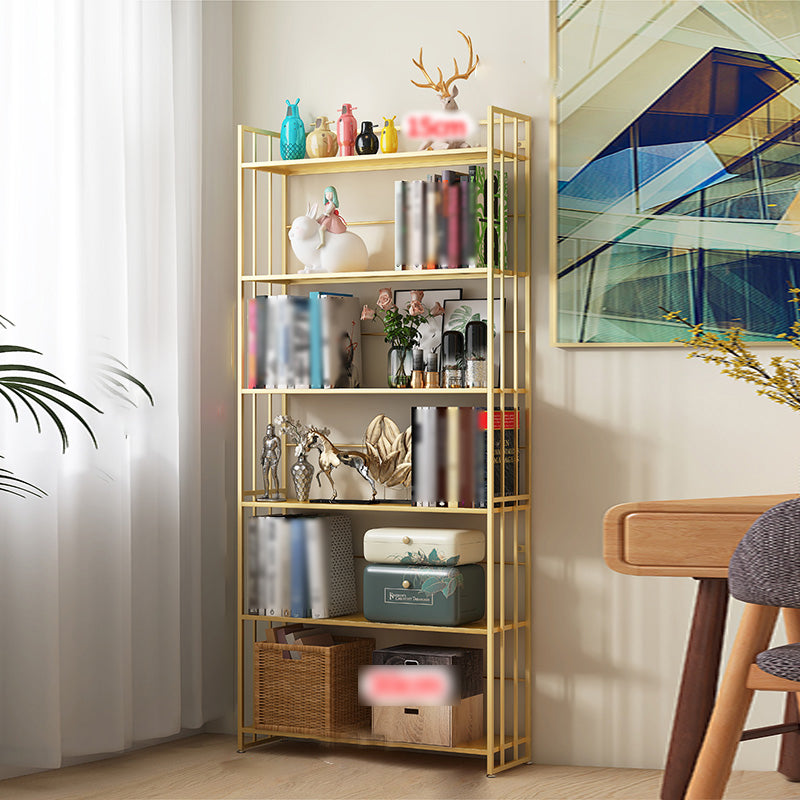 Modern Style Metal Bookshelf Vertical Open Shelf Bookcase for Study Room