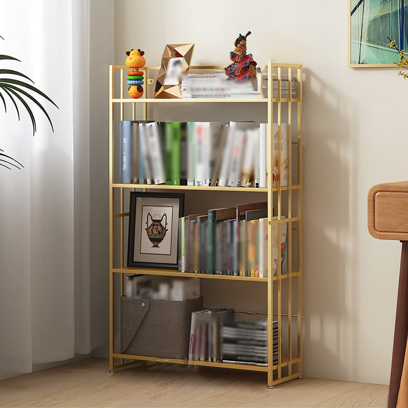 Modern Style Metal Bookshelf Vertical Open Shelf Bookcase for Study Room