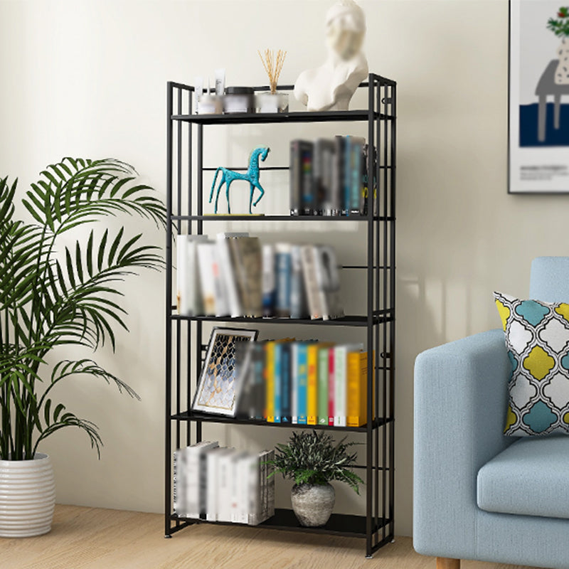 Modern Style Metal Bookshelf Vertical Open Shelf Bookcase for Study Room