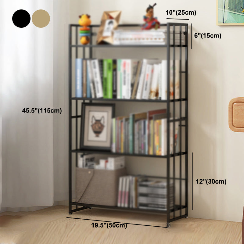 Modern Style Metal Bookshelf Vertical Open Shelf Bookcase for Study Room