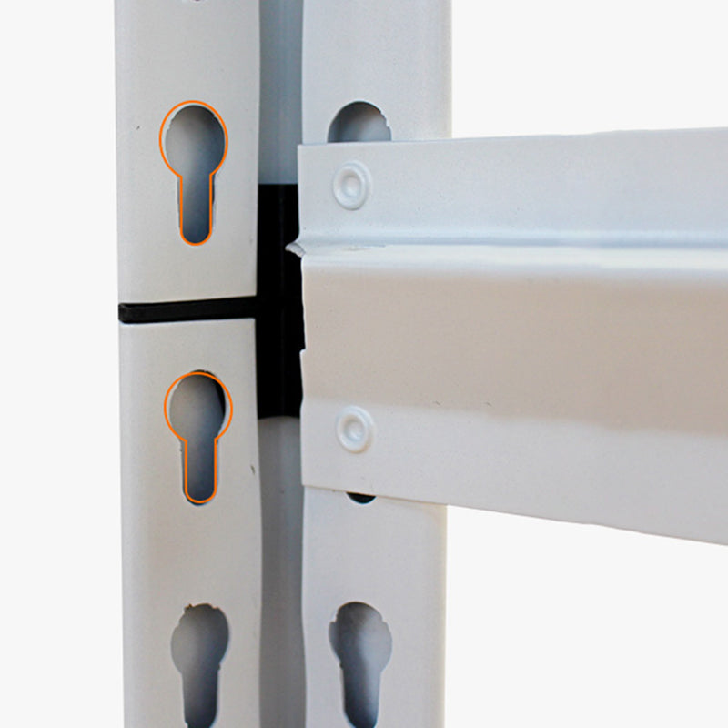 Modern Style Steel Bookshelf White Etagere Shelf Bookcase for Study Room