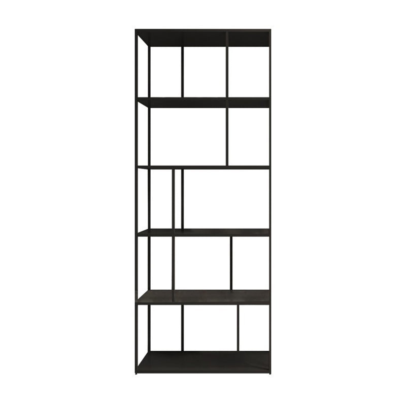 4-Shelf Black Etagere Bookshelf Contemporary Open Iron Frame and Shelf