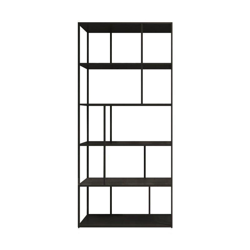 4-Shelf Black Etagere Bookshelf Contemporary Open Iron Frame and Shelf