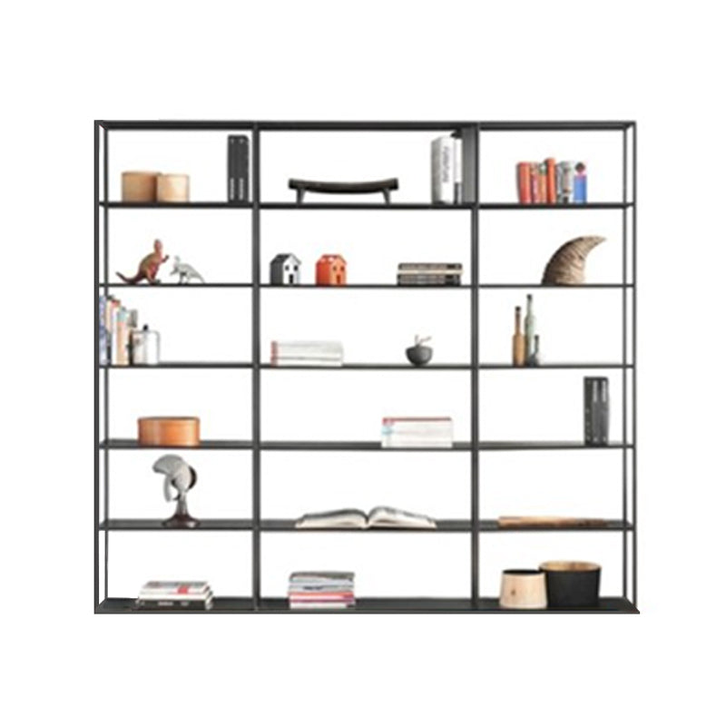 Metal Bookcase Minimalist Book Shelf with Rectangular Shelves