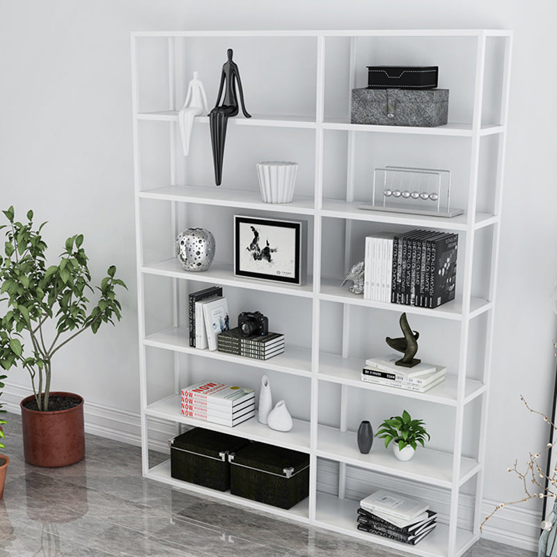 Metal Bookcase Minimalist Book Shelf with Rectangular Shelves