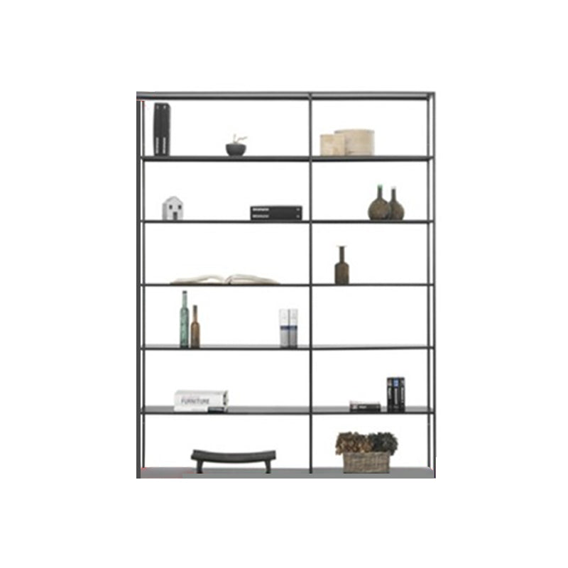 Metal Bookcase Minimalist Book Shelf with Rectangular Shelves