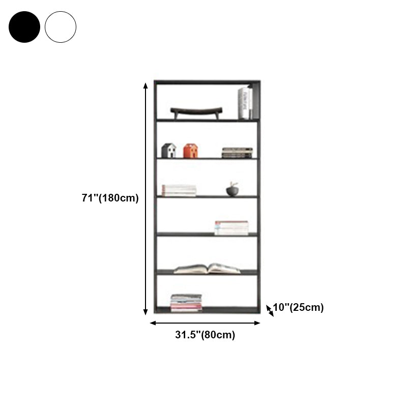 Metal Bookcase Minimalist Book Shelf with Rectangular Shelves
