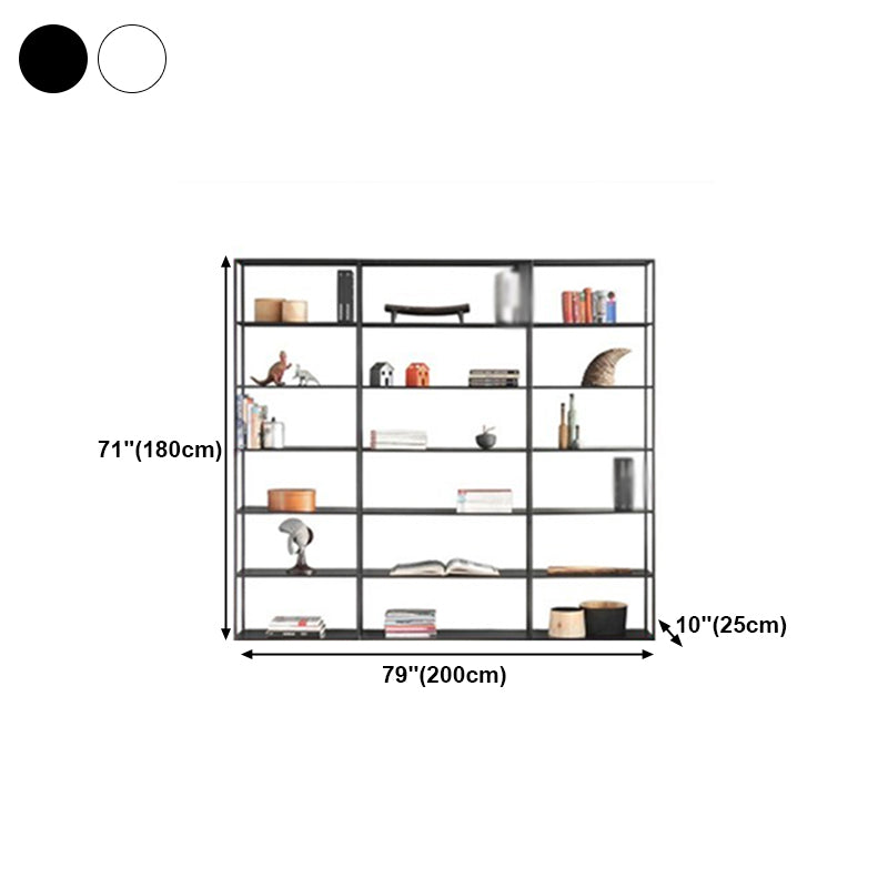 Metal Bookcase Minimalist Book Shelf with Rectangular Shelves