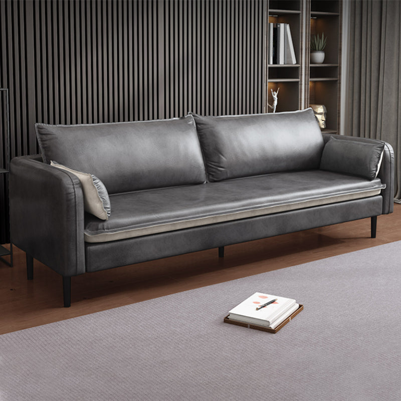 Faux Lederkissen Sofa 3-Sitzung 30,7 "Hochquadrat-Arm Loveseat