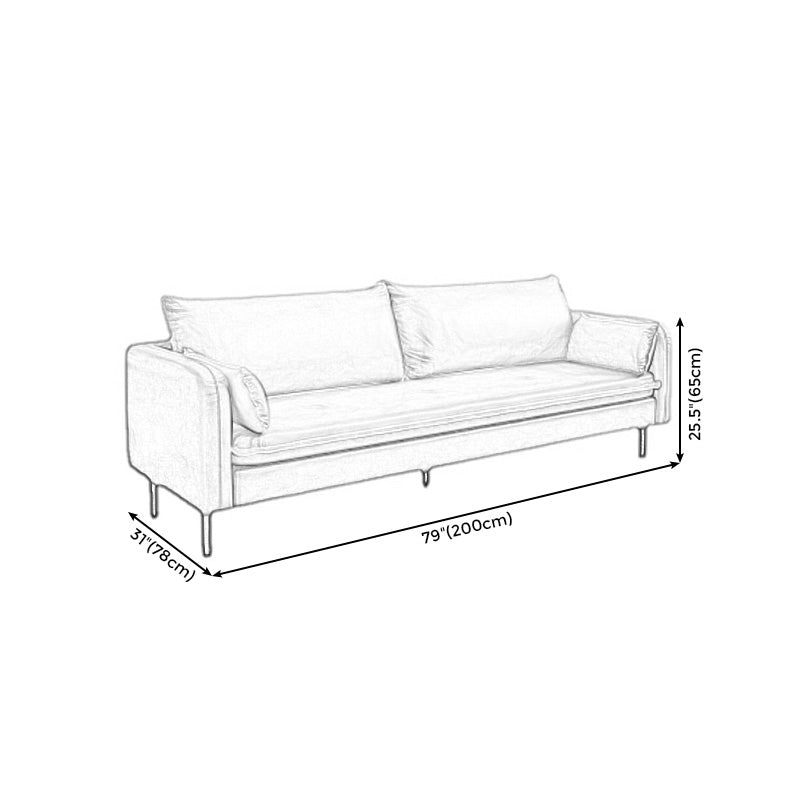 Faux Lederkissen Sofa 3-Sitzung 30,7 "Hochquadrat-Arm Loveseat