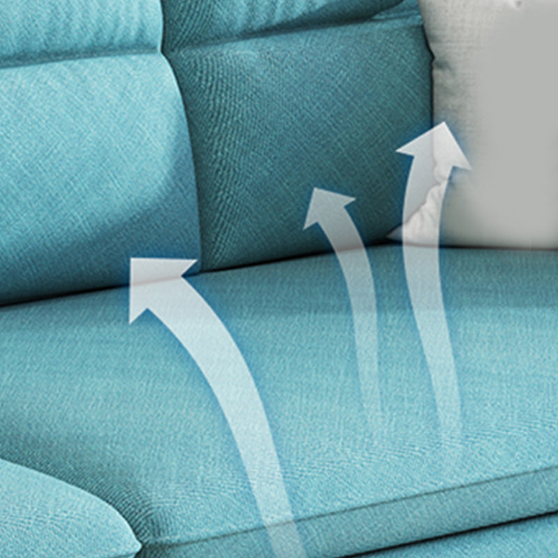 4-Seater Square Arm Sofa 92.1"/106.3" Wide Cushions Extra Long Slipcovered Sofa