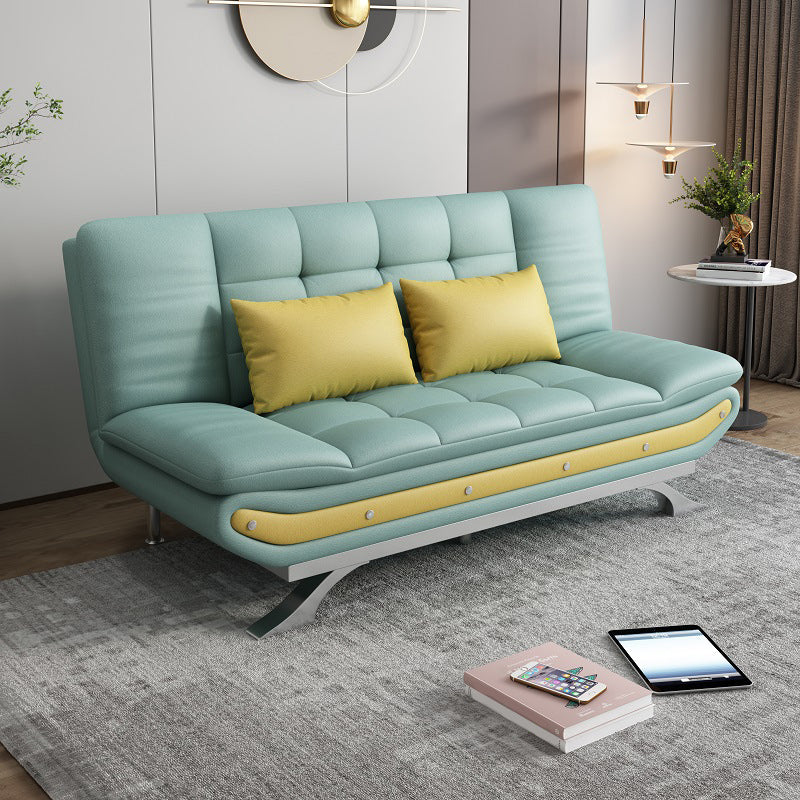 Modern Armless Sofa Faux Leather 35"W Modern Sofa for Living Room