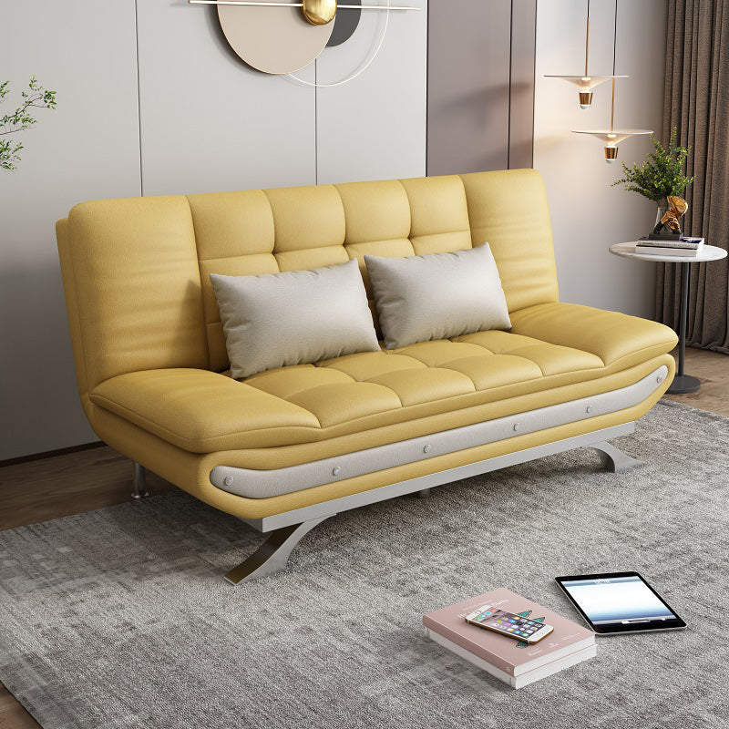 Modern Armless Sofa Faux Leather 35"W Modern Sofa for Living Room
