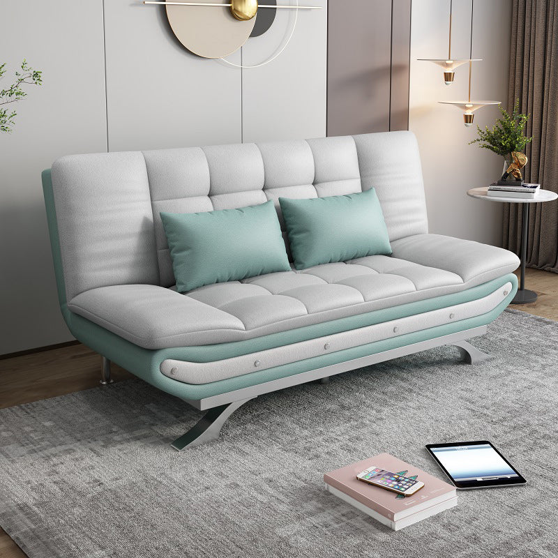 Modern Armless Sofa Faux Leather 35"W Modern Sofa for Living Room