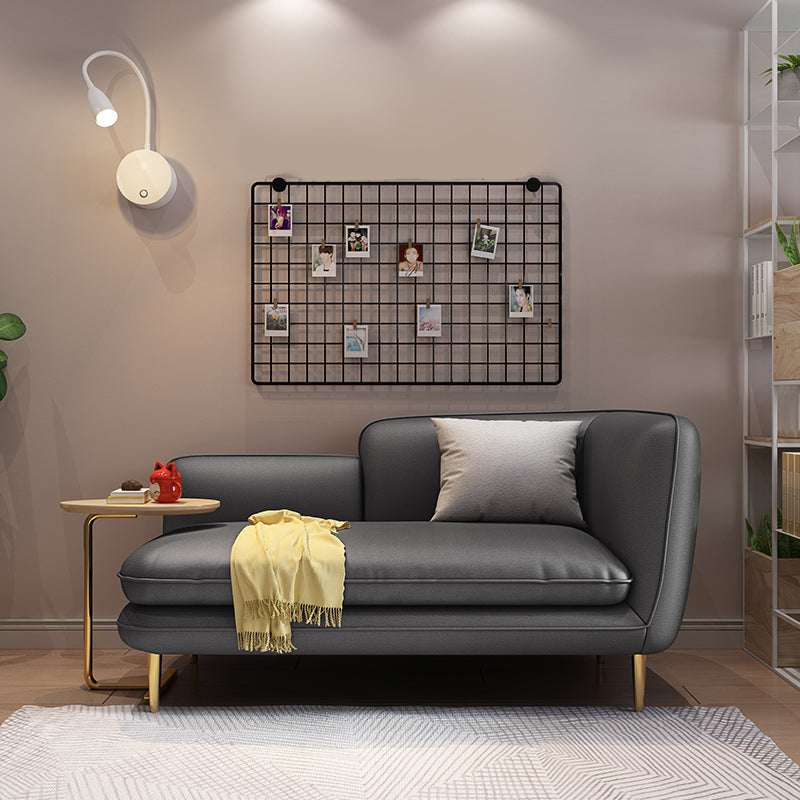 Linen/faux Leather Modern Sofa 31"W Square Arm Tight Back Sofa for Living Room