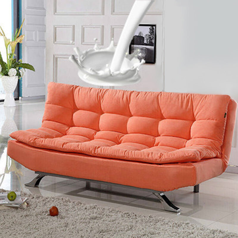 74.80" W √ó 33.46" D √ó 35.43" H Biscuit Back Velvet Armless Sofa with Foldable