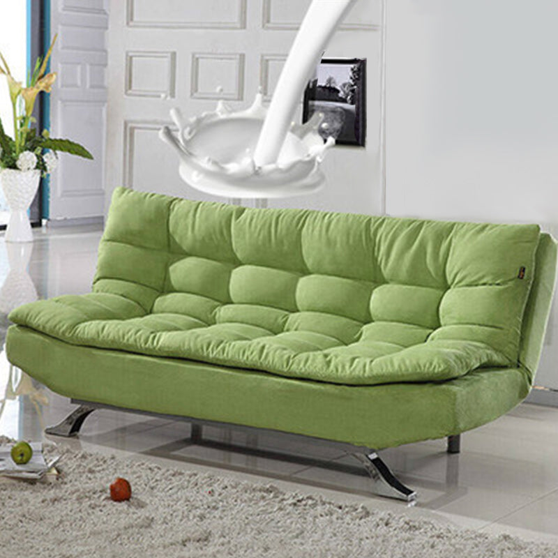 74.80" W √ó 33.46" D √ó 35.43" H Biscuit Back Velvet Armless Sofa with Foldable