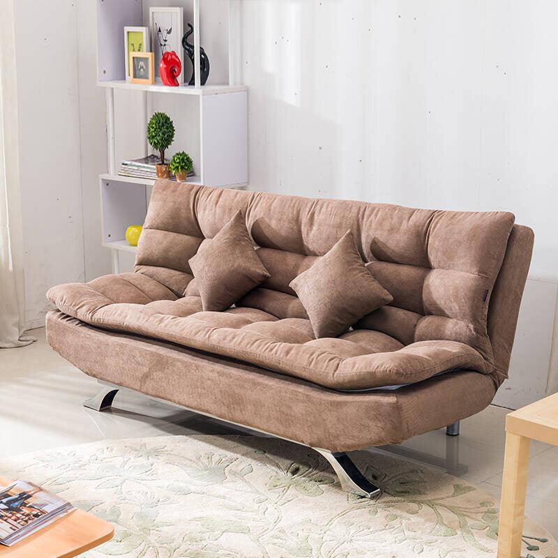 74.80" W √ó 33.46" D √ó 35.43" H Biscuit Back Velvet Armless Sofa with Foldable