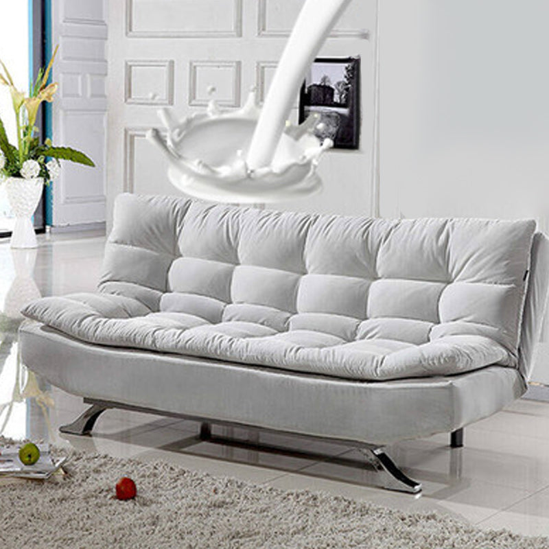 74.80" W √ó 33.46" D √ó 35.43" H Biscuit Back Velvet Armless Sofa with Foldable