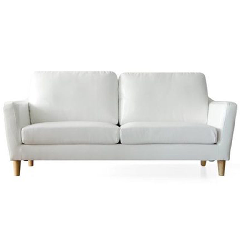 Übergangs Kunstleder ausgestattet Armsofa mit 2 Kissen für Wohnzimmer